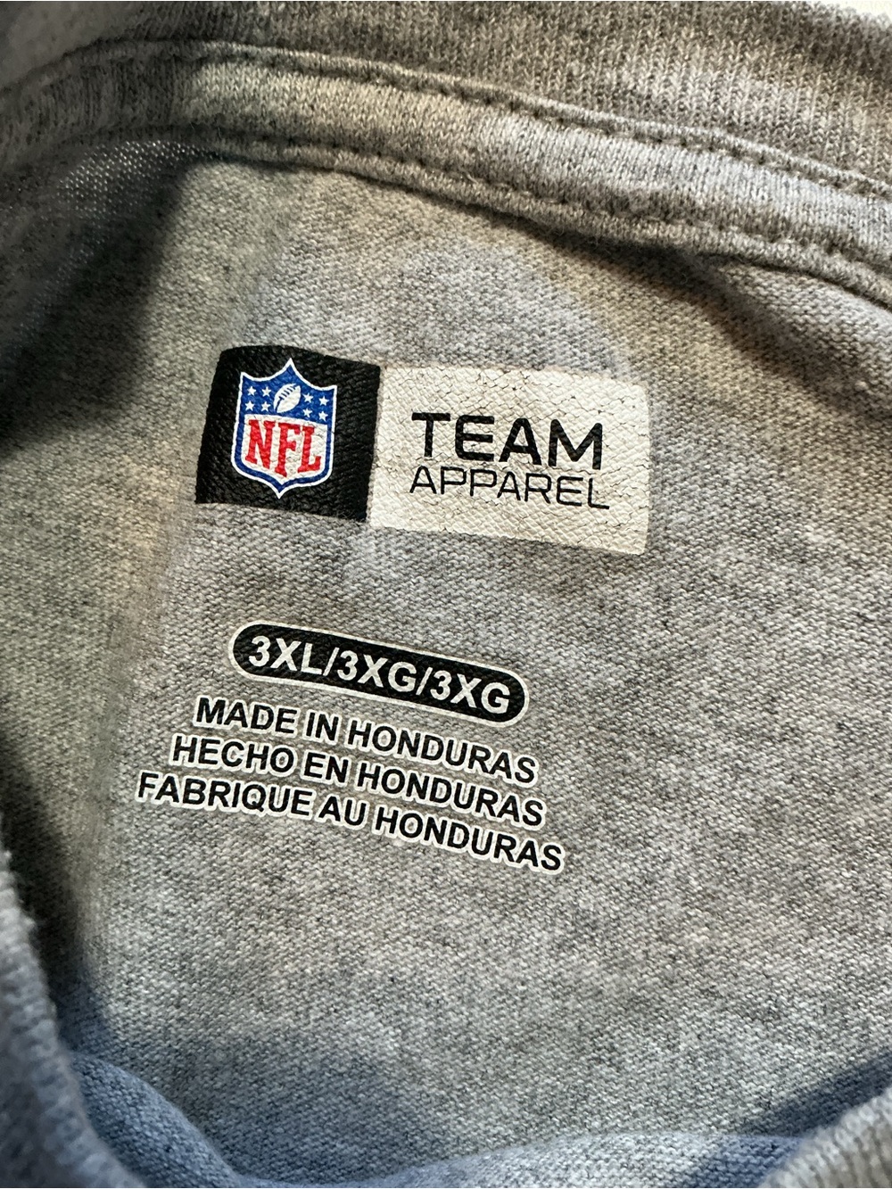NFL Team Oakland Las Vegas Raiders Football L/S Gray Stripe Graphic T-Shirt - Picture 5 of 7